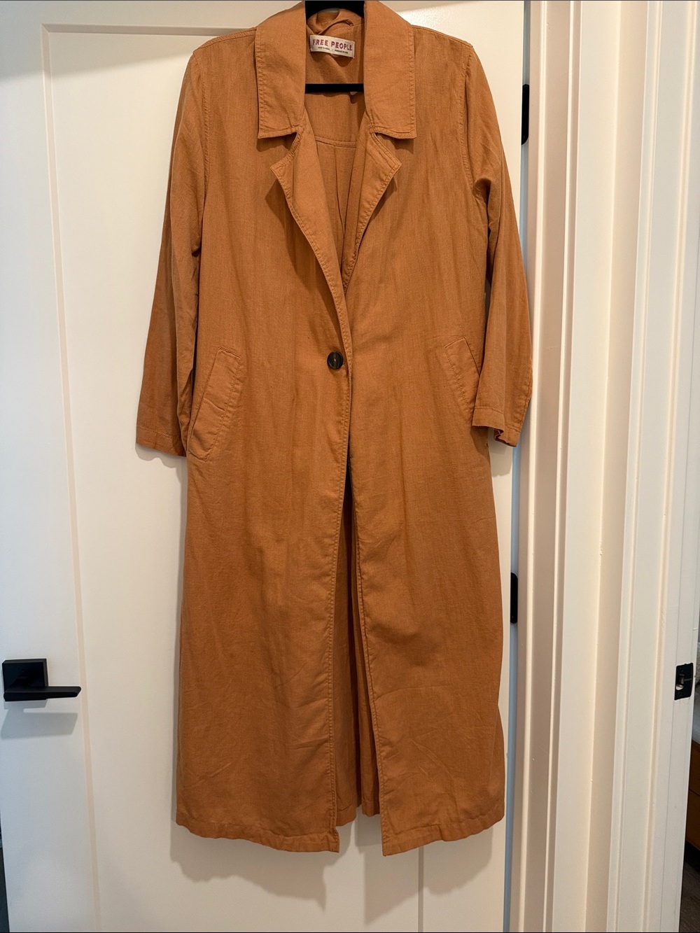 Free People Rust-Tone Single-Button Trench Coat